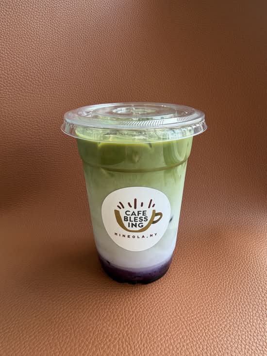 Iced Blueberry Matcha Latte