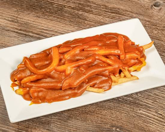 Pulled Chicken Curry Cheese Fries