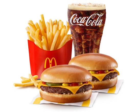 2 Cheeseburger Extra Value Meal [740-1180 Cals]