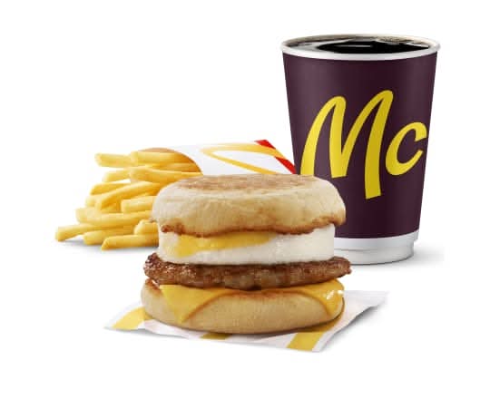 Sausage 'N Egg McMuffin Extra Value Meal [670.0 Cals]