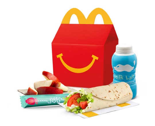 Happy Meal Lettuce & Tomato Snack Wrap w/ Apple Slices [230-340 Cals]