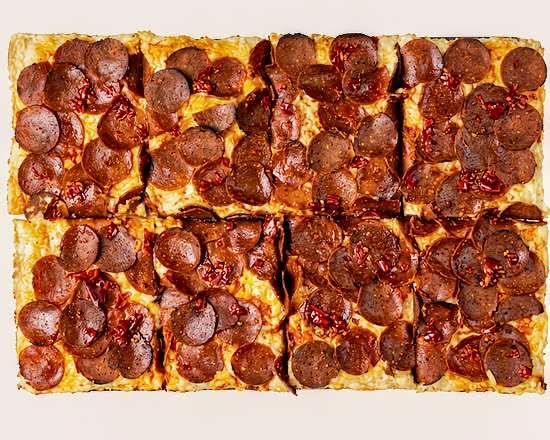 Vegan Spicy Pepperoni Square Pizza