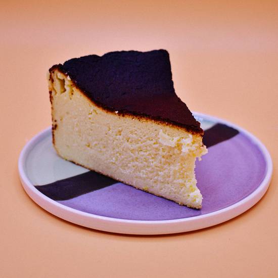 Basque cheesecake slice