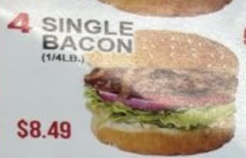 4. Single Bacon (1/4 Lb)