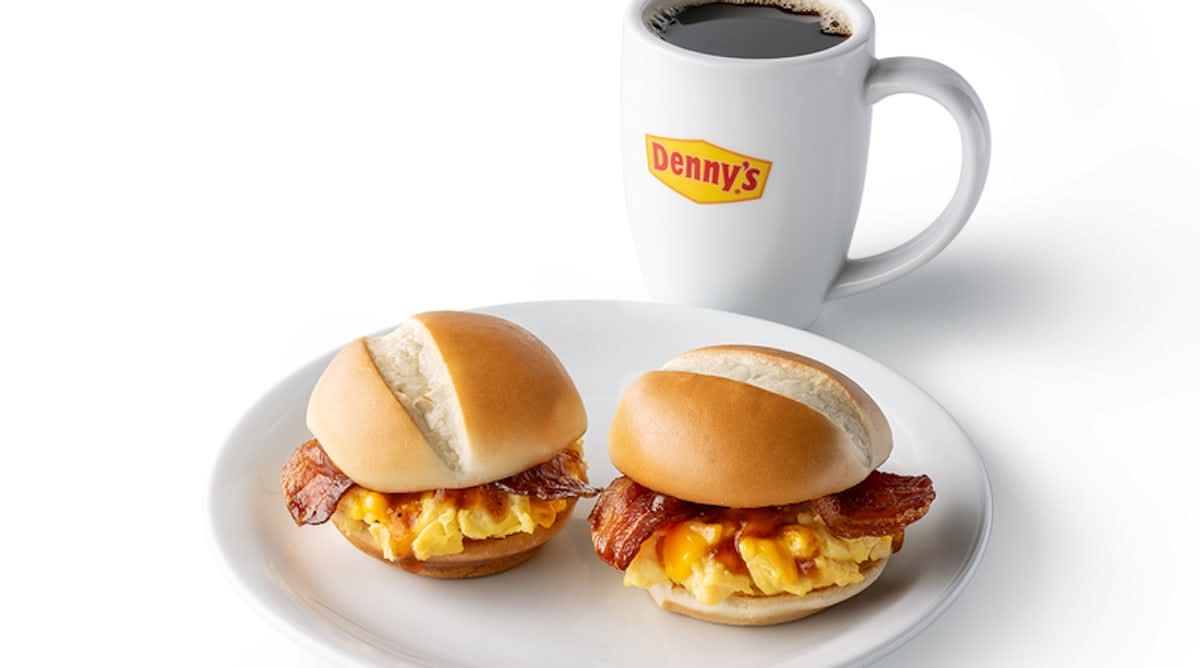 New! Bacon, Egg and Cheese Sliders with Drink