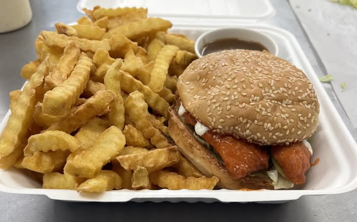 Buffalo Chicken Tender Sandwich Deluxe with Fries & Gravy