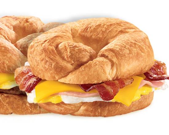 Ham, Egg, Bacon, and Cheese Sandwich