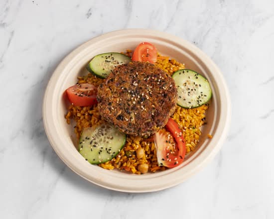Vegan Black Bean Burger Plate
