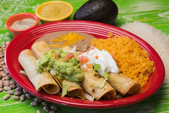 Chicken Flautas Plate