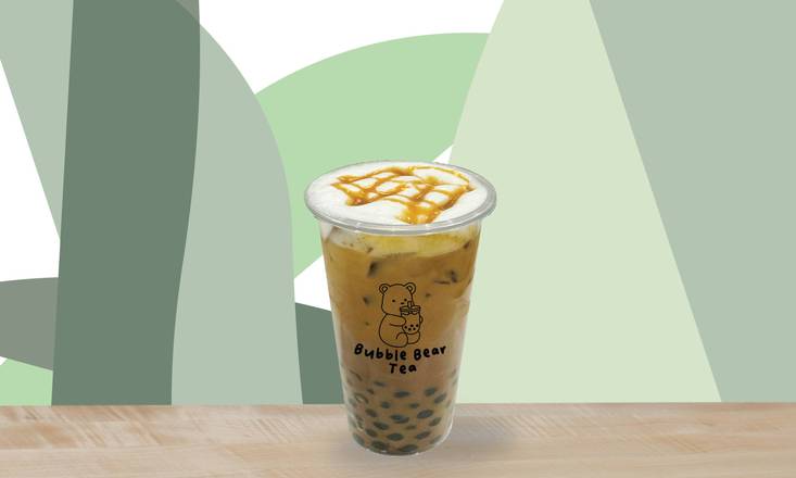 Iced Caramel Latte with Boba