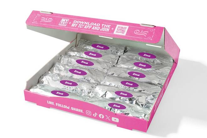 Dozen Breakfast Taco Box - Steak & Egg