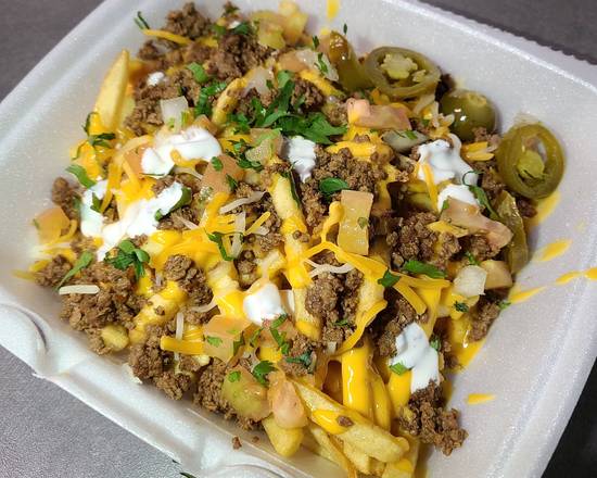 Loaded Fries with Chicken or Beef