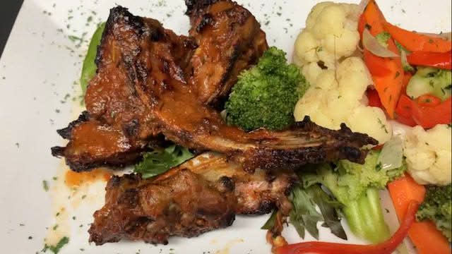 Grilled Lamb Chops w/ Mash