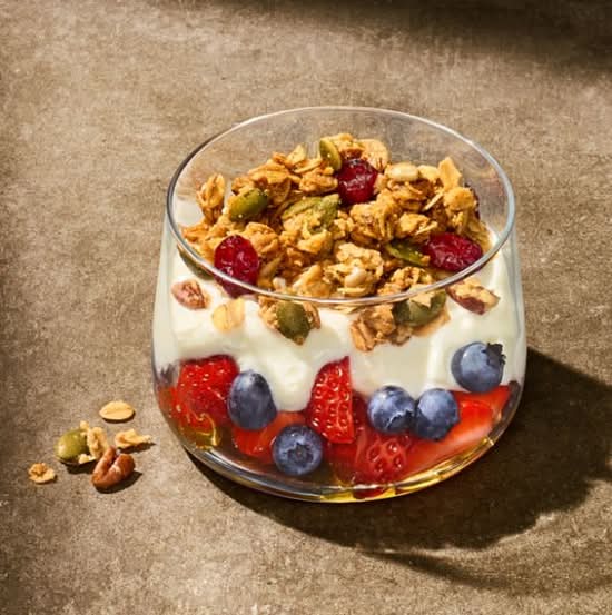 Greek Yogurt with Mixed Berries Parfait