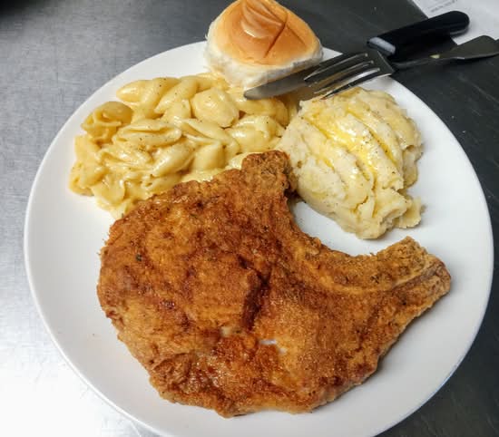 1 Fried Pork Chop & 2 Sidez