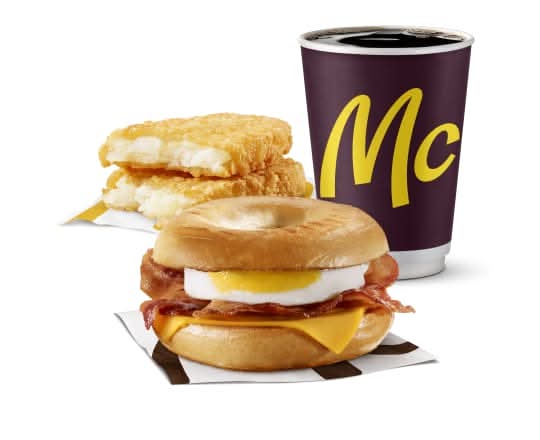 Plain Bacon 'N Egg Bagel Extra Value Meal [700-730 Cals]