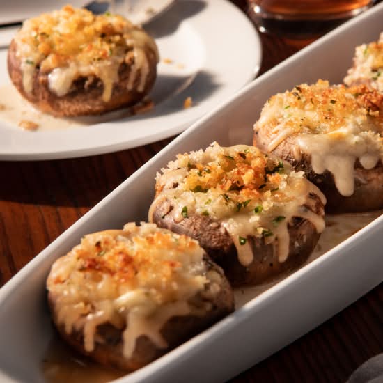 Roasted Cheddar Stuffed Mushrooms