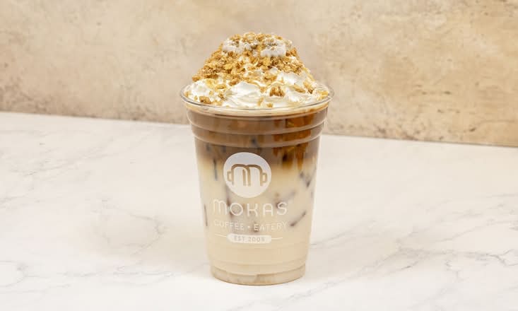 Layered Peach Cobbler Latte