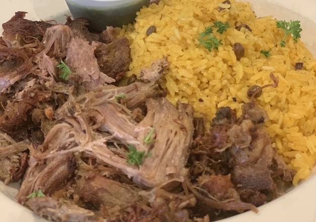 Pernil with Rice and Gandules