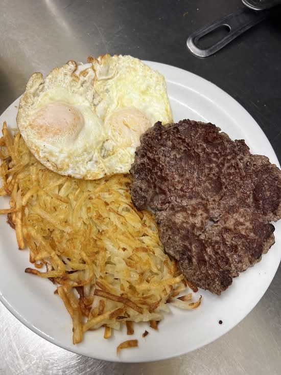 Hamburger Steak and Eggs