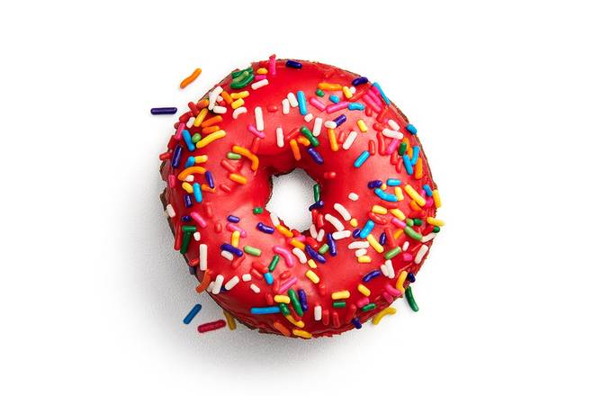 Cherry Iced with Sprinkles Cake