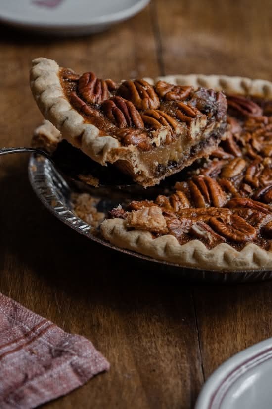 CHOCOLATE BOURBON Pecan Pie Slice