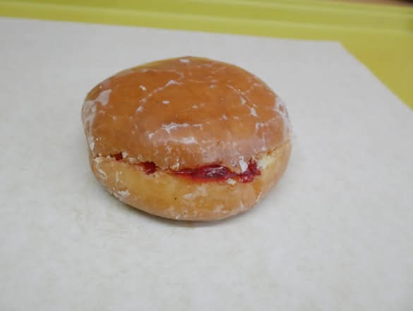 Raspberry Glazed Filled Donut
