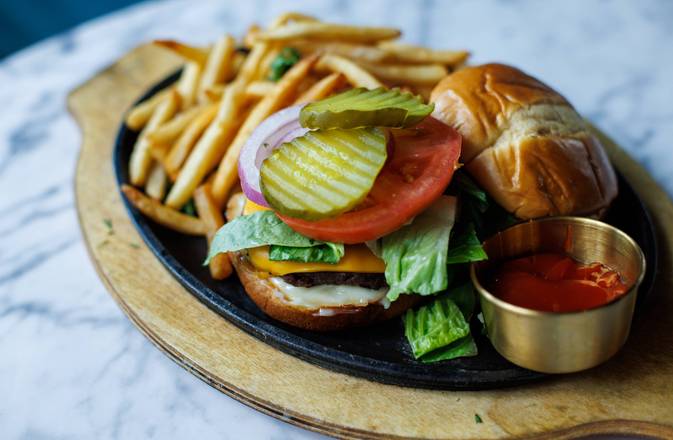 Traditional Burger and Fries
