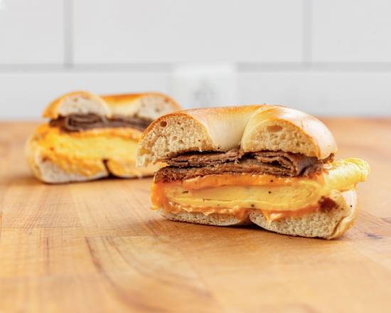 STEAK, Egg and Cheese Sandwich