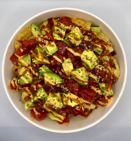 Spicy Tuna Poke Nacho with Tortilla Chips (*raw)