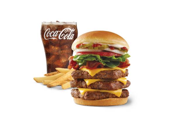 Bacon Deluxe 3/4 lb* Triple with Cheese Combo