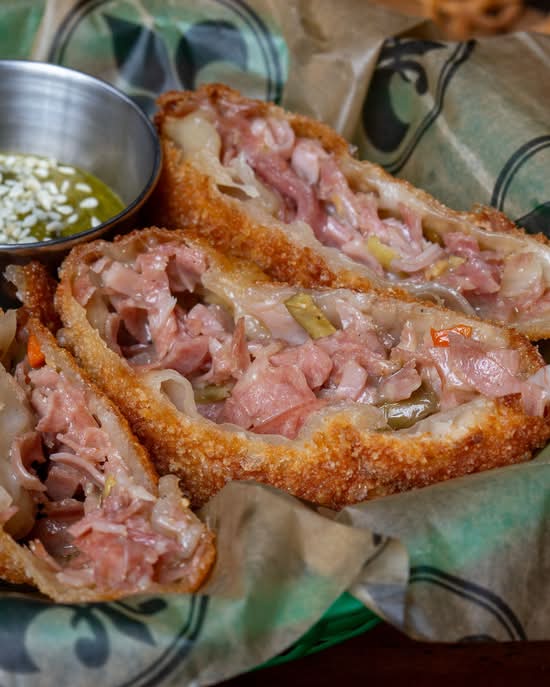 Muffuletta Egg Rolls