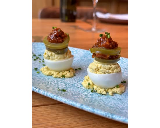 Deviled Eggs - Jalapeno & Bacon Jam
