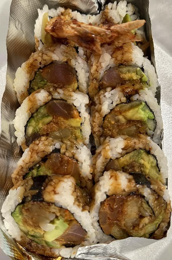 Spicy Tuna and Shrimp Tempura Roll