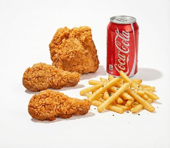 3 pcs Chicken Combo and 1 pc roll