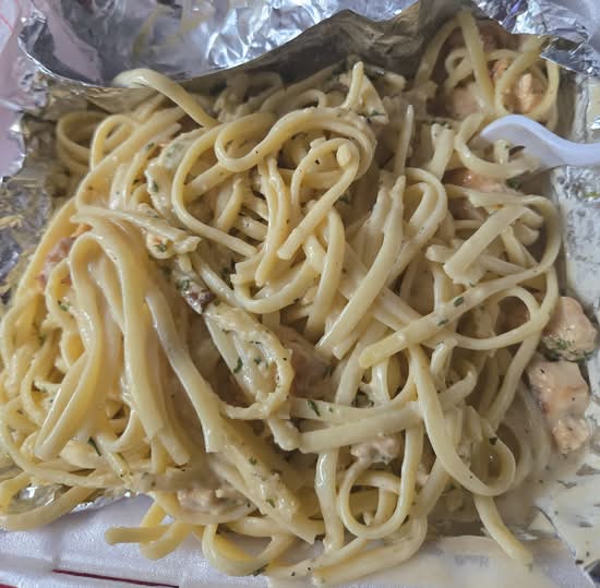 Grilled Chicken & Shrimp Alfredo Pasta