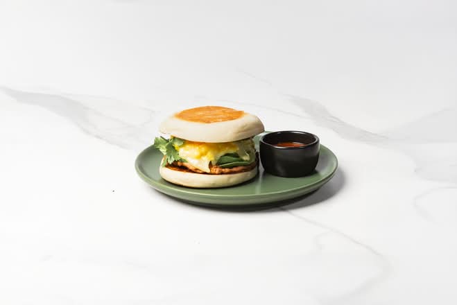 Egg + Pinto Bean Breakfast Sandwich ( Vegetarian )