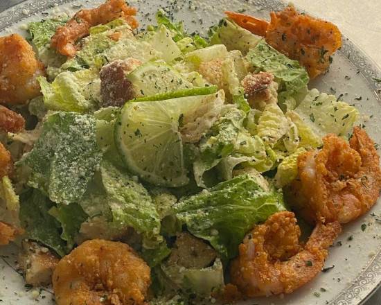 Caesar Salad with Crispy Shrimp