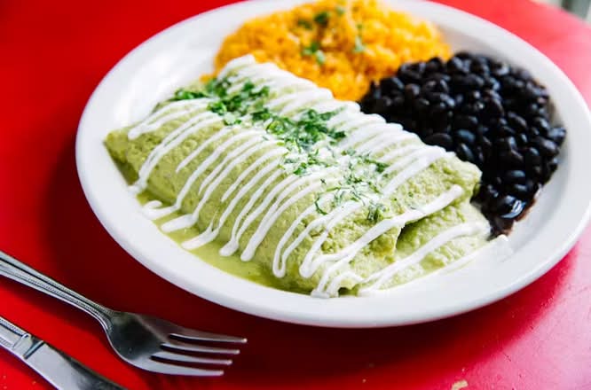 GREEN CHICKEN ENCHILADAS