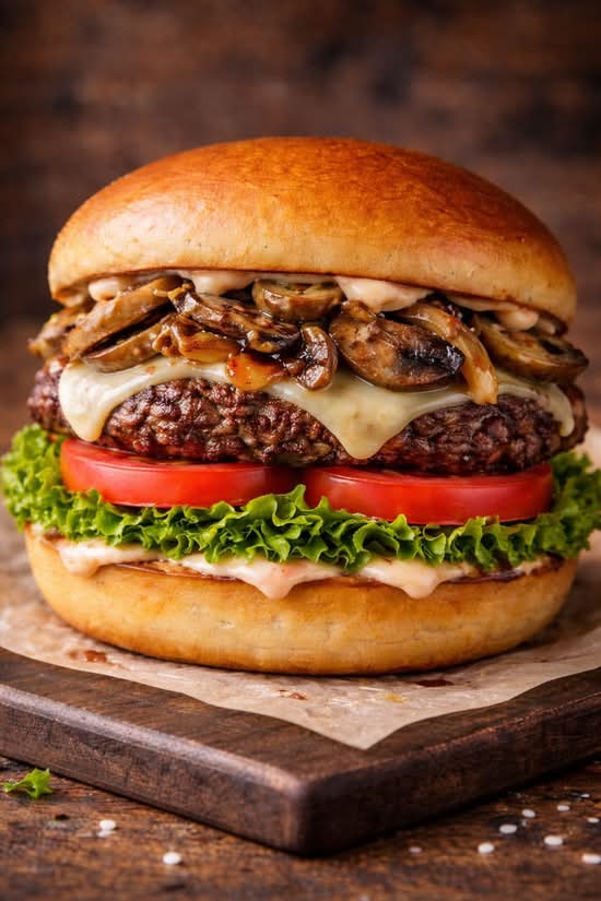 Mushroom Swiss Burger